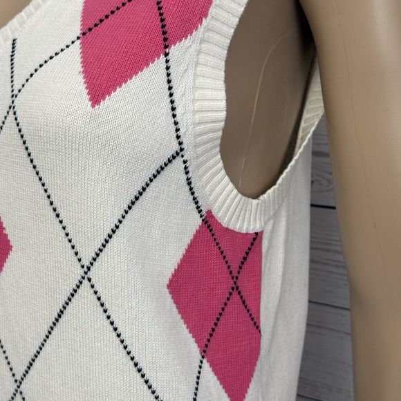 IZOD Sweater Vest Argyle Classic 100% Cotton Golf Preppy - Picture 6 of 12